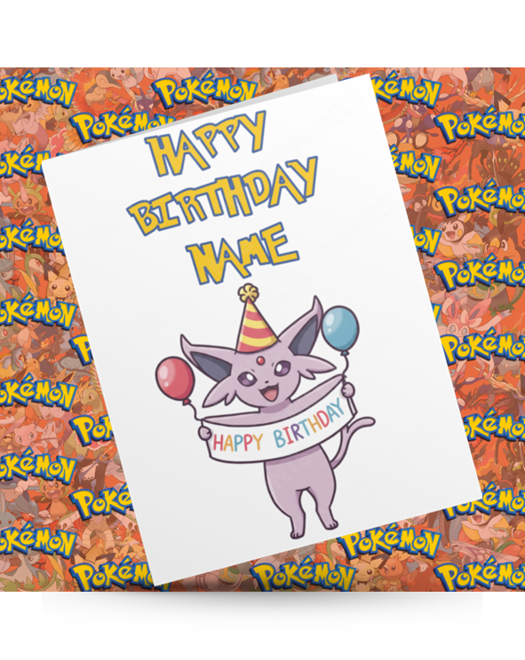 Pokemon Personalised Birthday Card