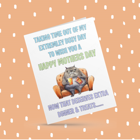 Funny Cat Mothers Day Card