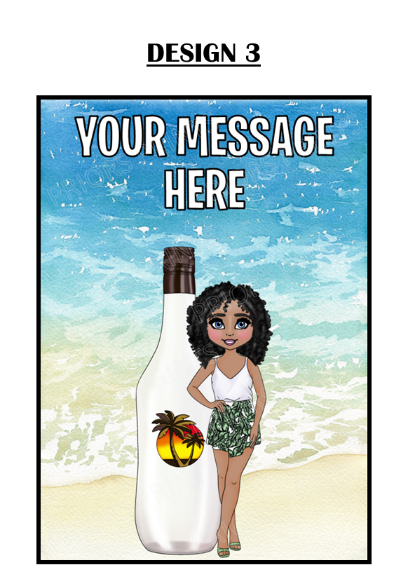 Female Malibu Personalised Card For Any Occasion