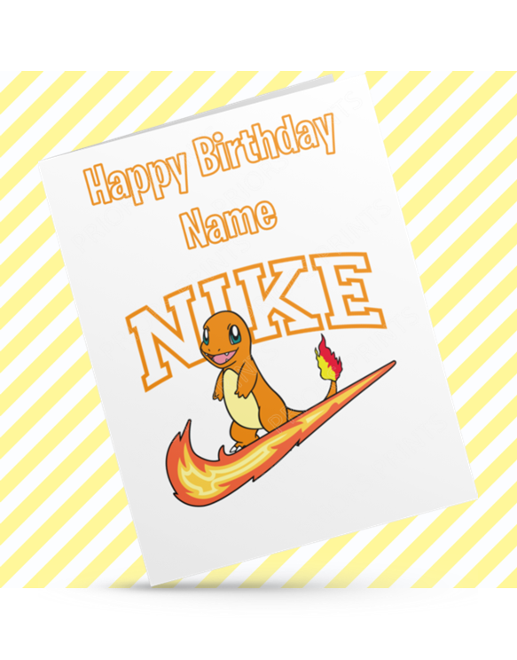 Pokemon & Nike Personalised Birthday Cards