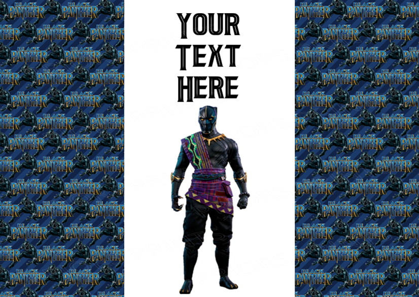 Black Panther Chocolate Bar Wrappers- To add own Text