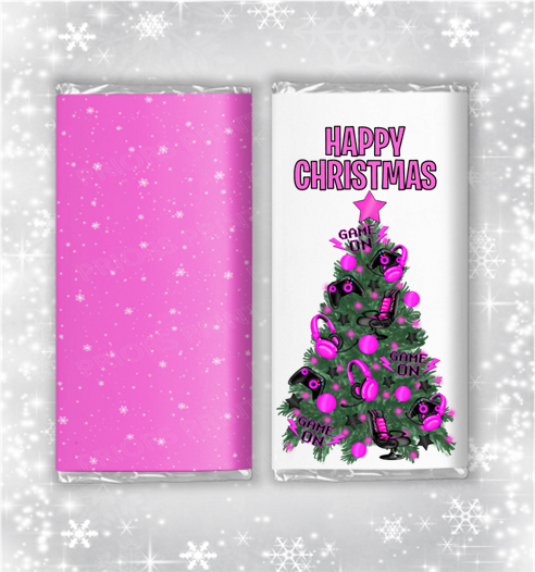 Gamer Christmas Tree Chocolate Bar Wrapper