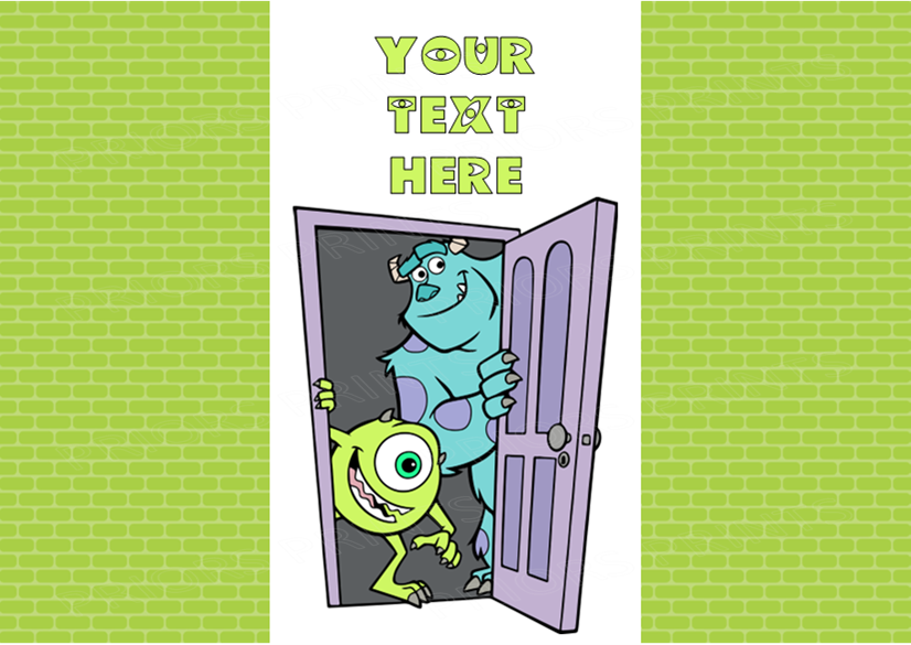 Monsters Inc Chocolate Bar Wrappers- To add own Text