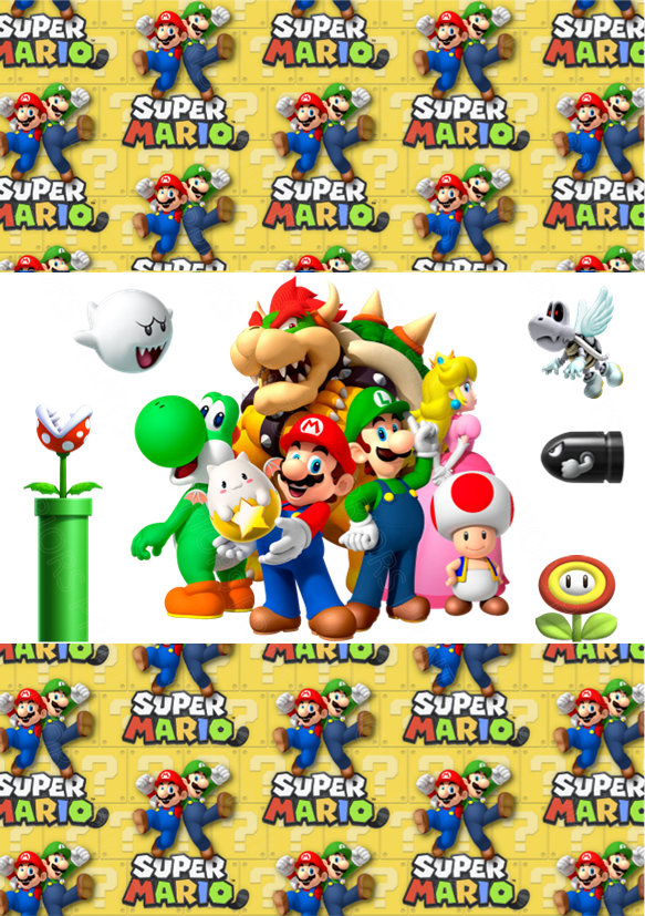 Super Mario Chocolate Bar Wrapper- Plain (No Text)