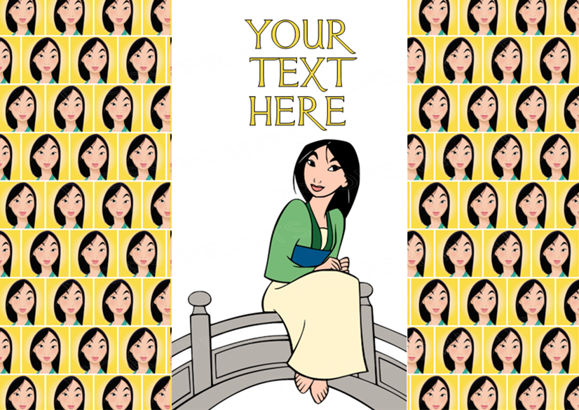 Mulan Chocolate Bar Wrappers- To add own Text