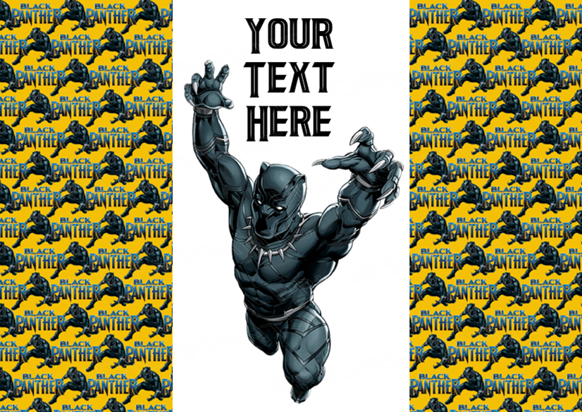 Black Panther Chocolate Bar Wrappers- To add own Text