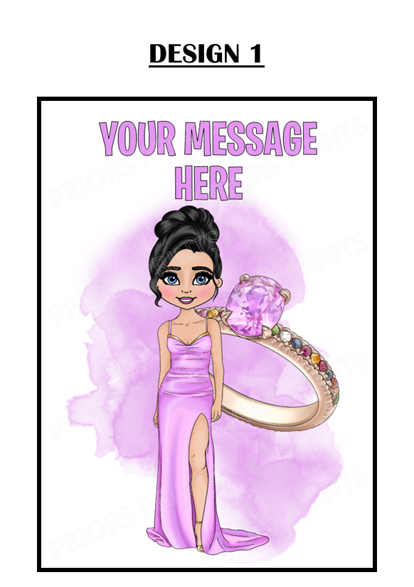 Purple Ring Female Personalised Card For Any Occasion