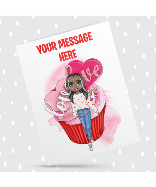 Love Heart Jumper Female Personalised Card For Any Occasion
