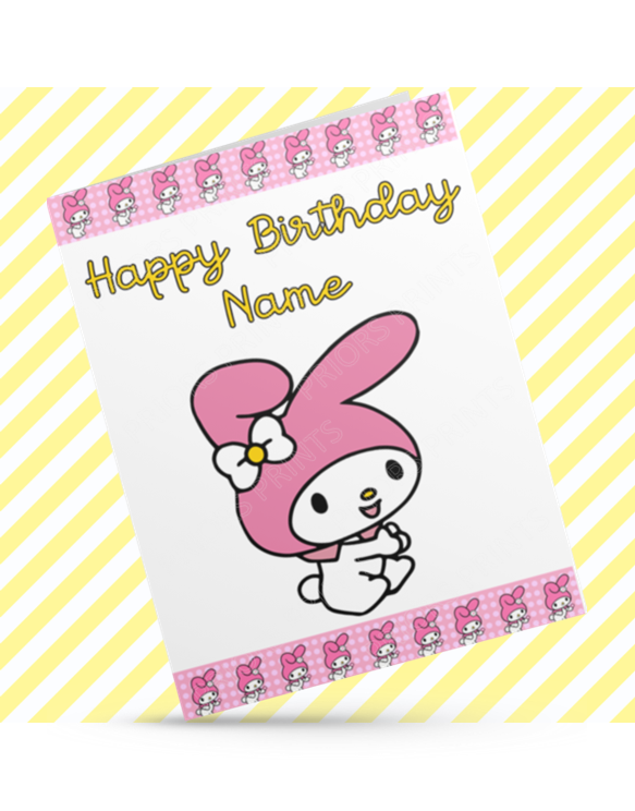 My Melody Personalised Birthday Card (Sanrio- Hello Kitty & Friends)
