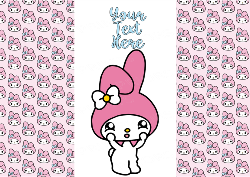 My Melody Chocolate Bar Wrappers- To add own Text