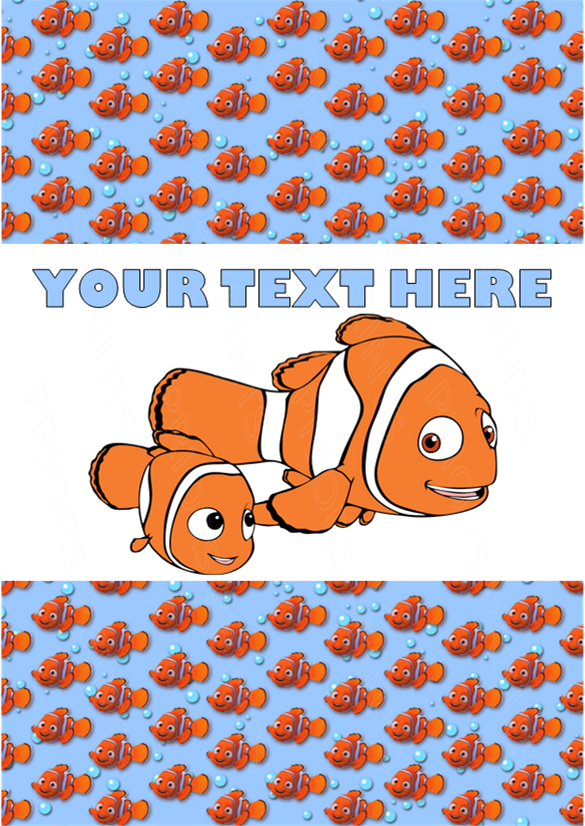 Nemo Chocolate Bar Wrappers- To add own Text