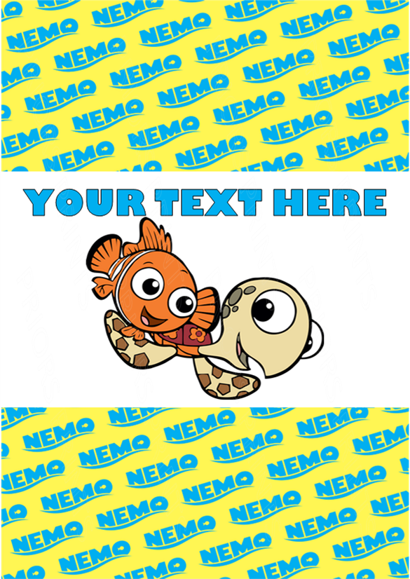 Nemo Chocolate Bar Wrappers- To add own Text