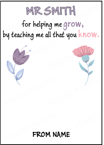 Personalised Thank You Teacher Seed Paper Shapes Gift, For Teaching Assistant, Head Teacher, Key Worker, Preschool, End Of Term Gift Present