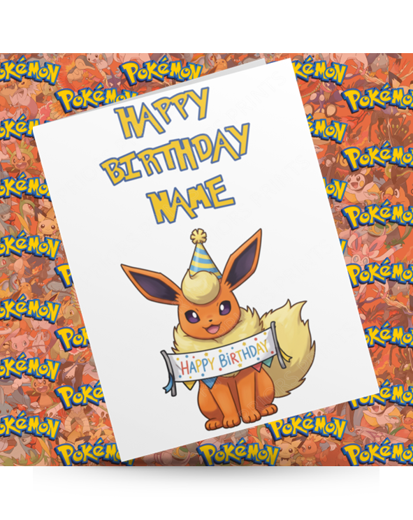 Pokemon Personalised Birthday Card