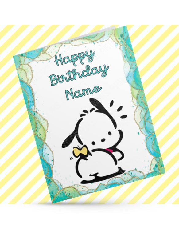 Pochacco Personalised Birthday Card (Sanrio- Hello Kitty & Friends)
