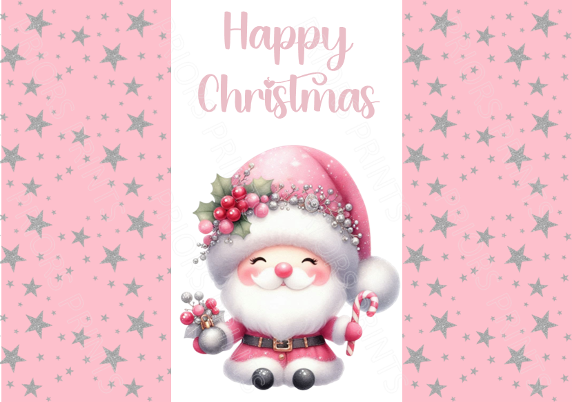 Light Pink & Silver Christmas Chocolate Bar Wrapper