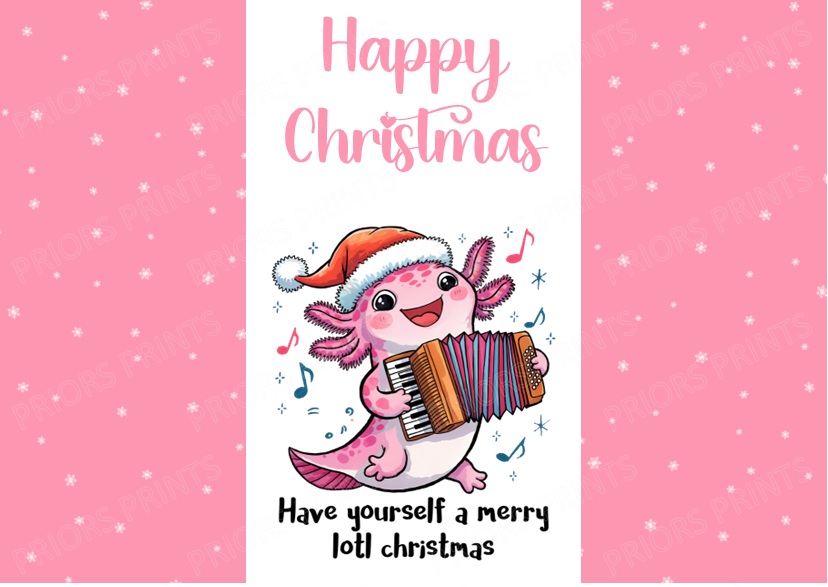 Axolotl Christmas Chocolate Bar Wrapper