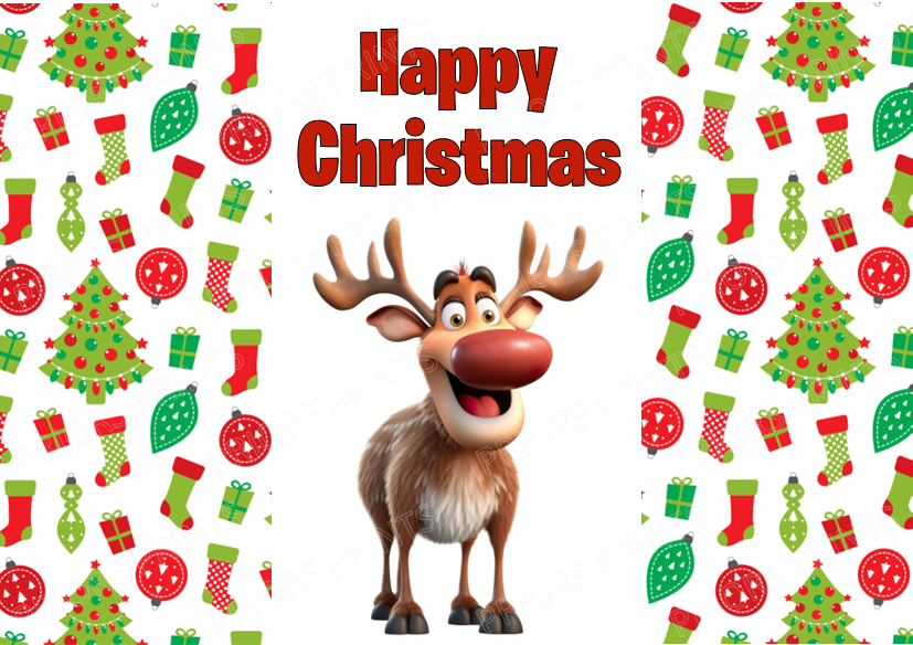 Younger Child Santa & Rudolph Christmas Chocolate Bar Wrapper- Matches Santa Letter, Certificates & Scratch Cards