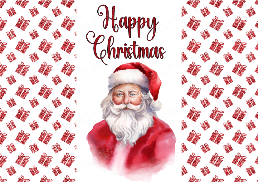 Red Santa Christmas Chocolate Bar Wrapper- Matches Santa Letter, Certificates & Scratch Cards
