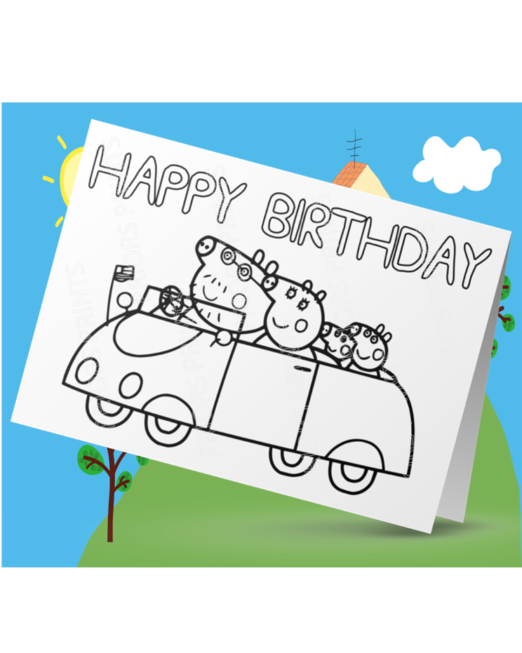 Peppa Pig- Colour Your Own Birthday Card