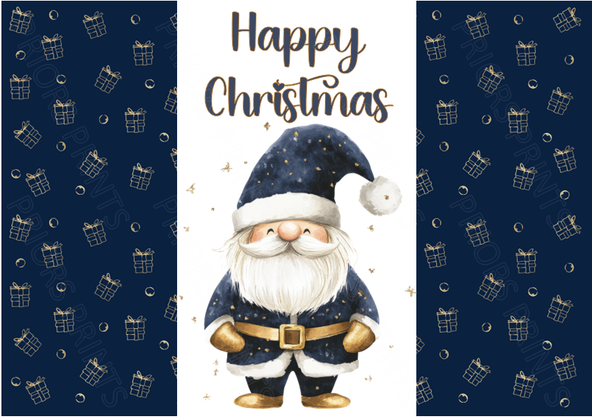 Navy & Gold Christmas Chocolate Bar Wrapper