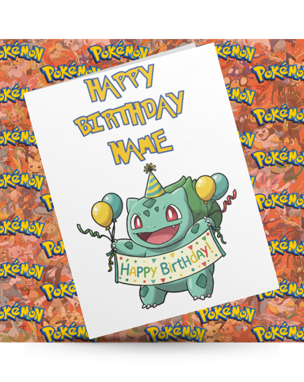 Pokemon Personalised Birthday Card