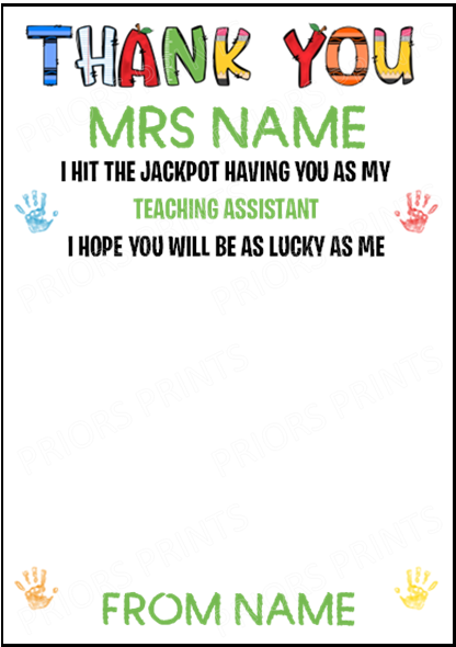 Personalised Thank You Teacher Scratch Card Holder, For Teaching Assistant, Head Teacher, Key Worker, Preschool, End Of Term Gift Present,