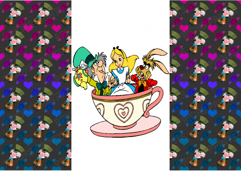 Alice in Wonderland Chocolate Bar Wrapper- Plain (No Text)