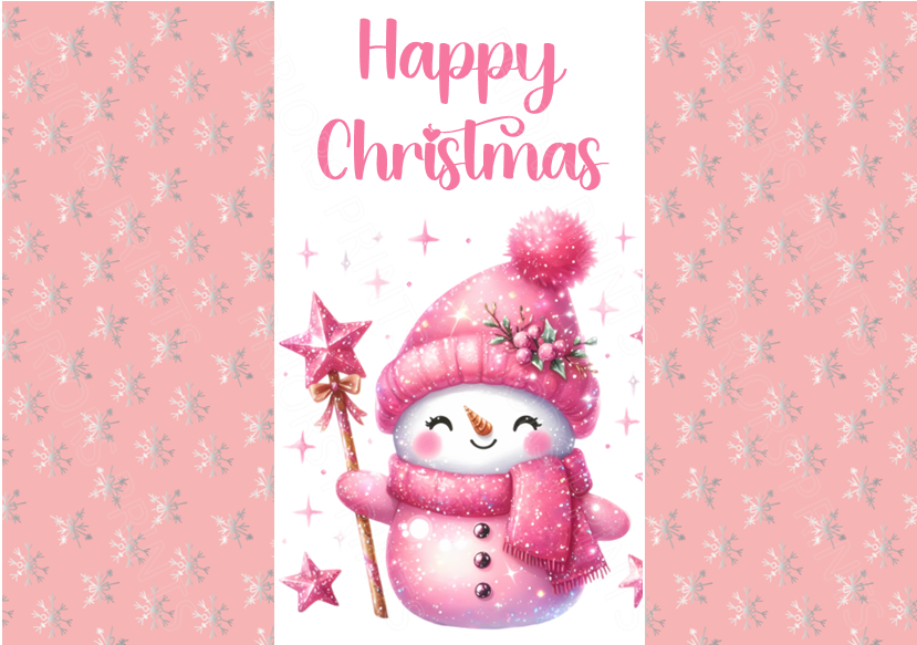 Pink Sparkles Christmas Chocolate Bar Wrapper