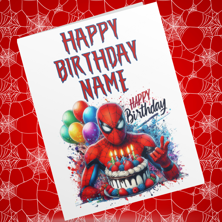 Spiderman Personalised Birthday Cards