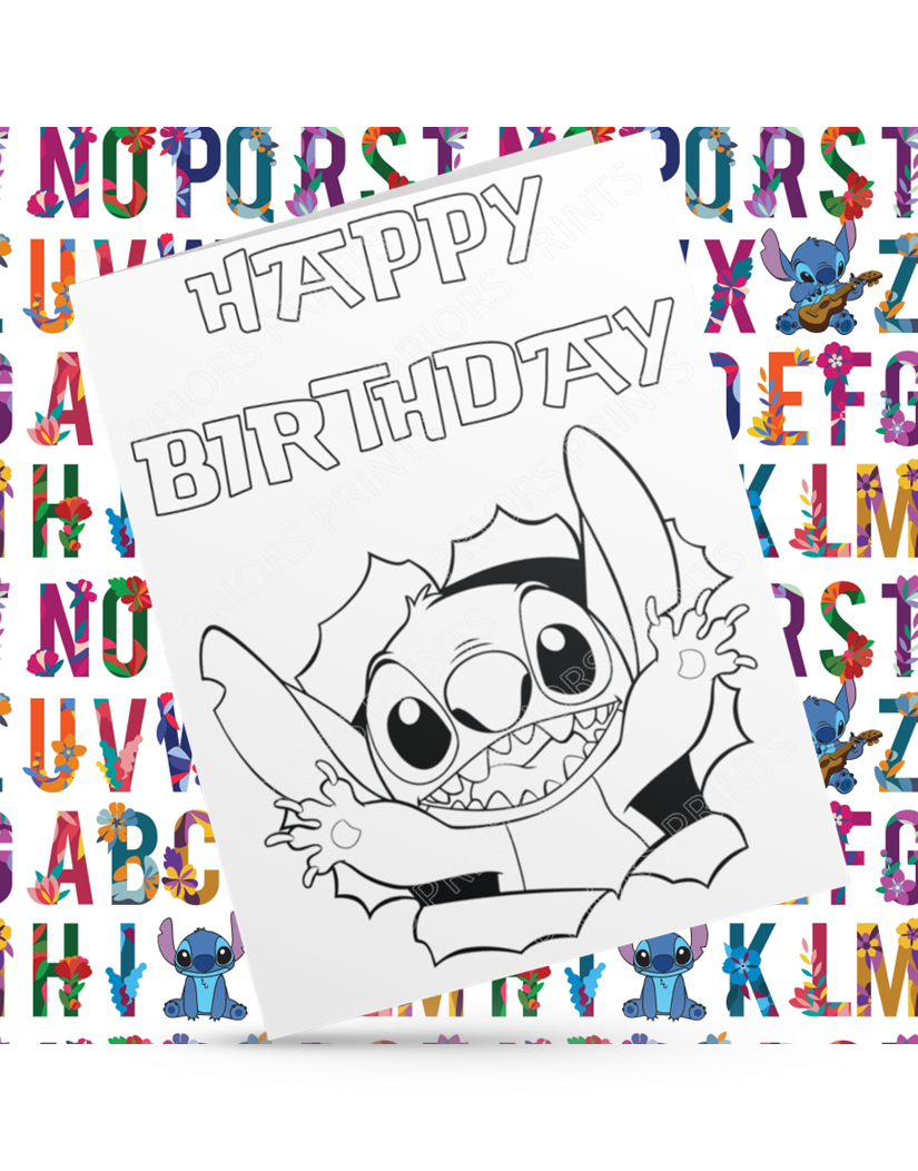 Stitch Colour Your Own Birthday Card