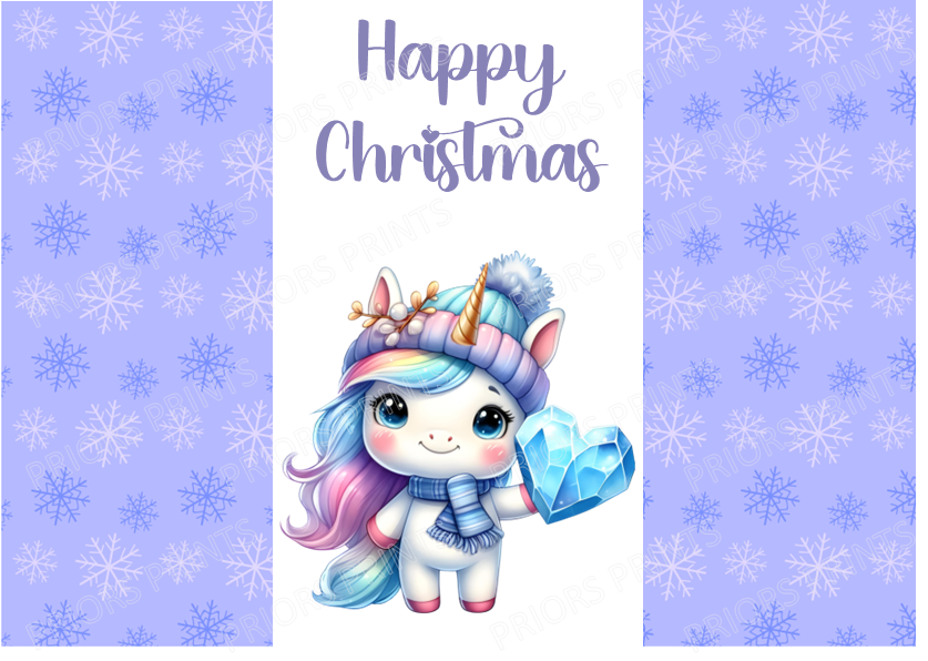 Unicorn Christmas Chocolate Bar Wrapper