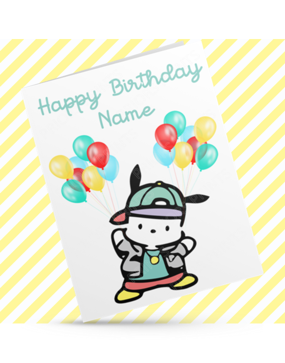 Pochacco Personalised Birthday Card (Sanrio- Hello Kitty & Friends)