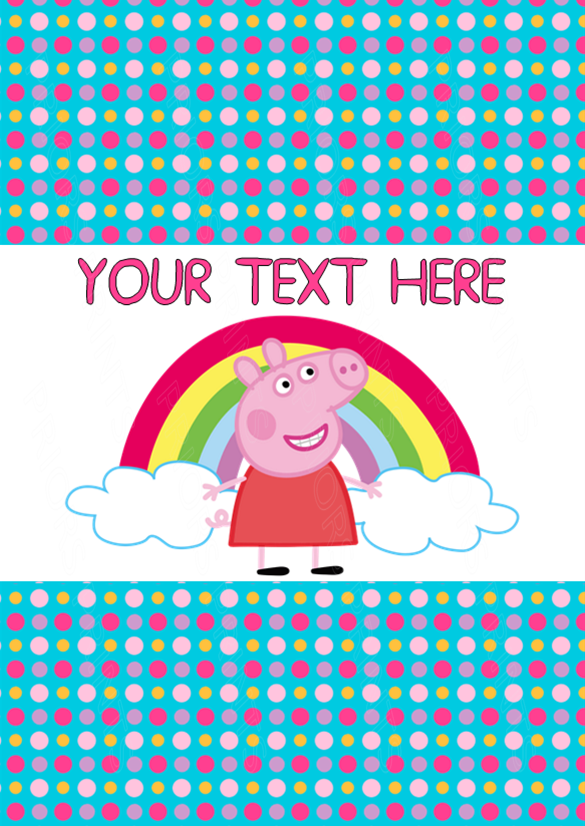 Peppa Pig Chocolate Bar Wrappers- To add own Text