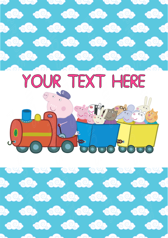 Peppa Pig Chocolate Bar Wrappers- To add own Text