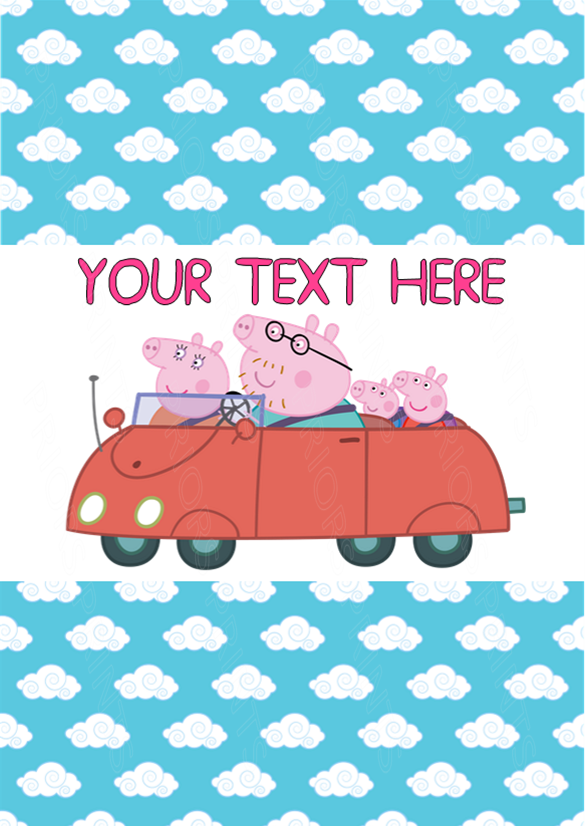Peppa Pig Chocolate Bar Wrappers- To add own Text