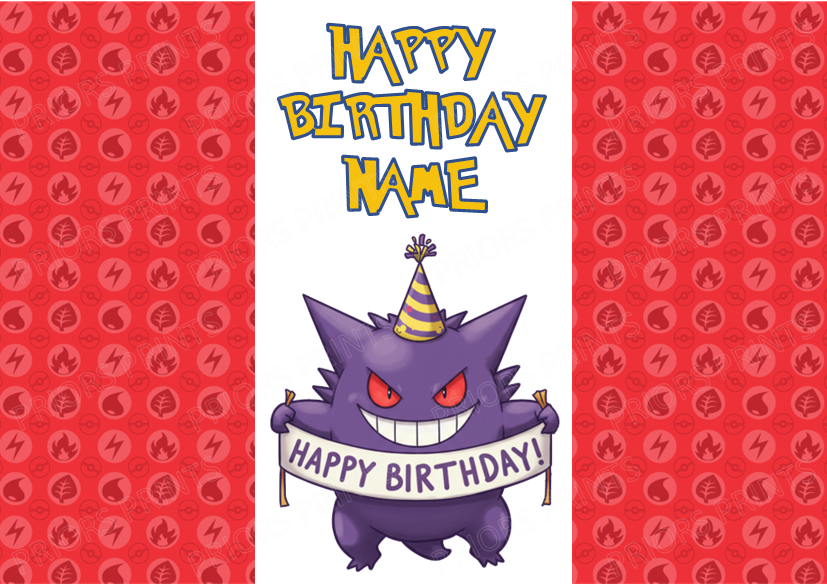 Pokemon Personalised Birthday Chocolate Bar Wrapper
