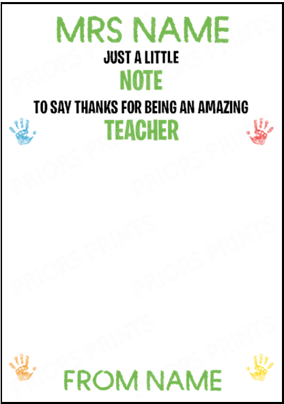 Personalised Thank You Teacher Post-it Note Gift, Teaching Assistant, Head Teacher, Key Worker, Preschool, End Of Term Gift Present