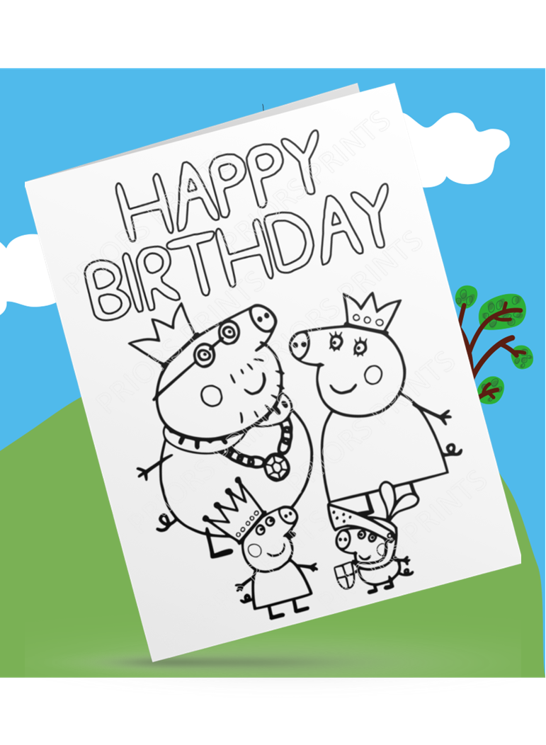 Peppa Pig- Colour Your Own Birthday Card