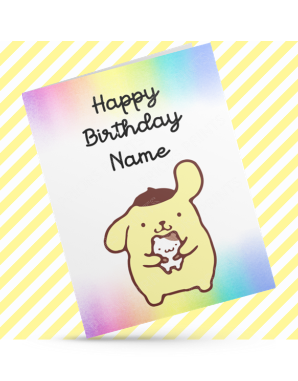 Pompompuri Personalised Birthday Card (Sanrio- Hello Kitty & Friends)