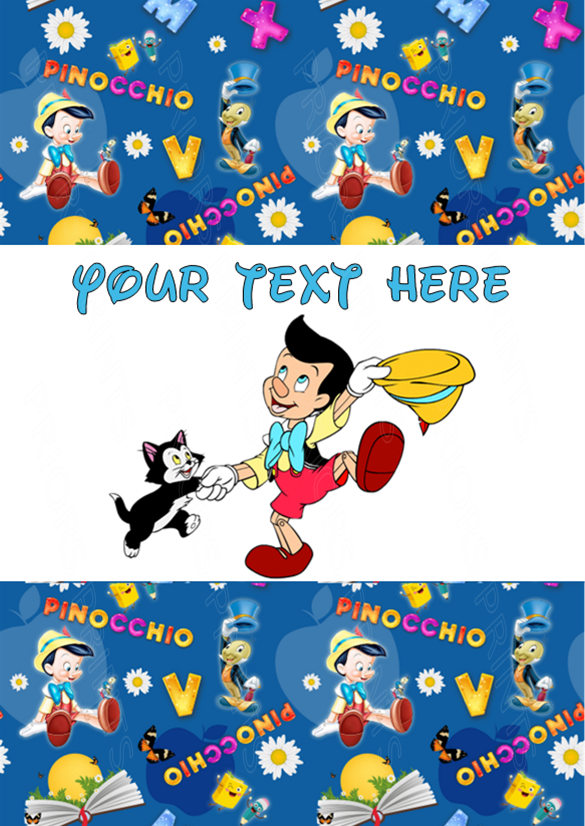 Pinocchio Chocolate Bar Wrappers- To add own Text