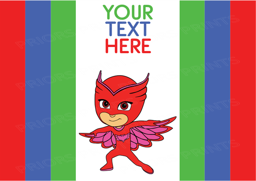 PJ Mask Chocolate Bar Wrappers- To add own Text