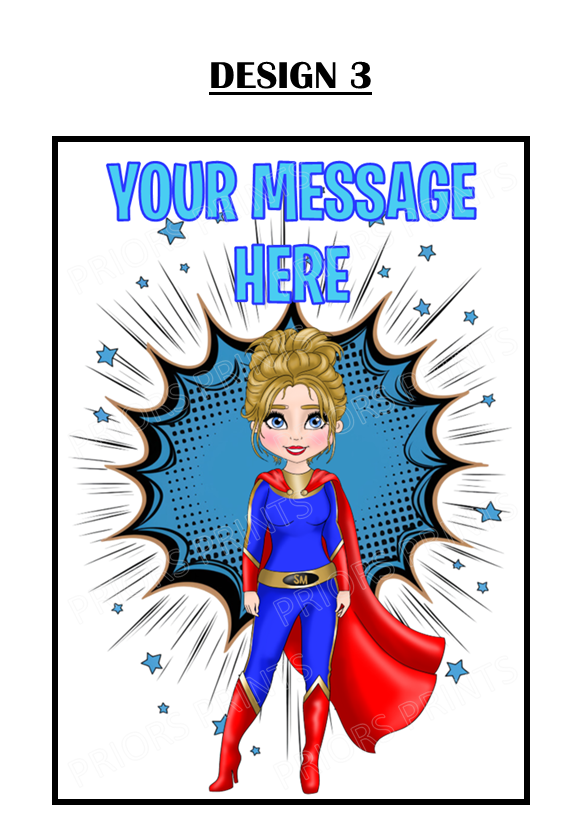 Female Superhero Personalised Card For Any Occasion