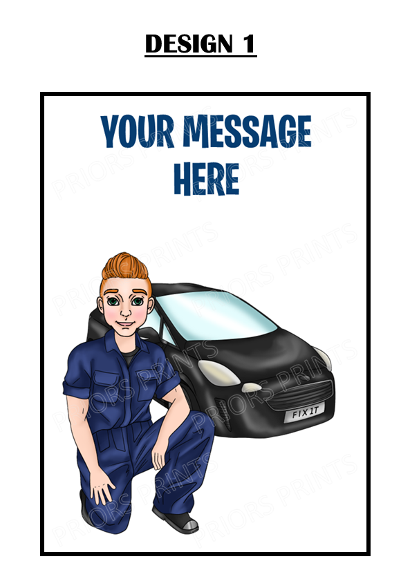 Male Alloy Wheel Technician Personalised Card For Any Occasion