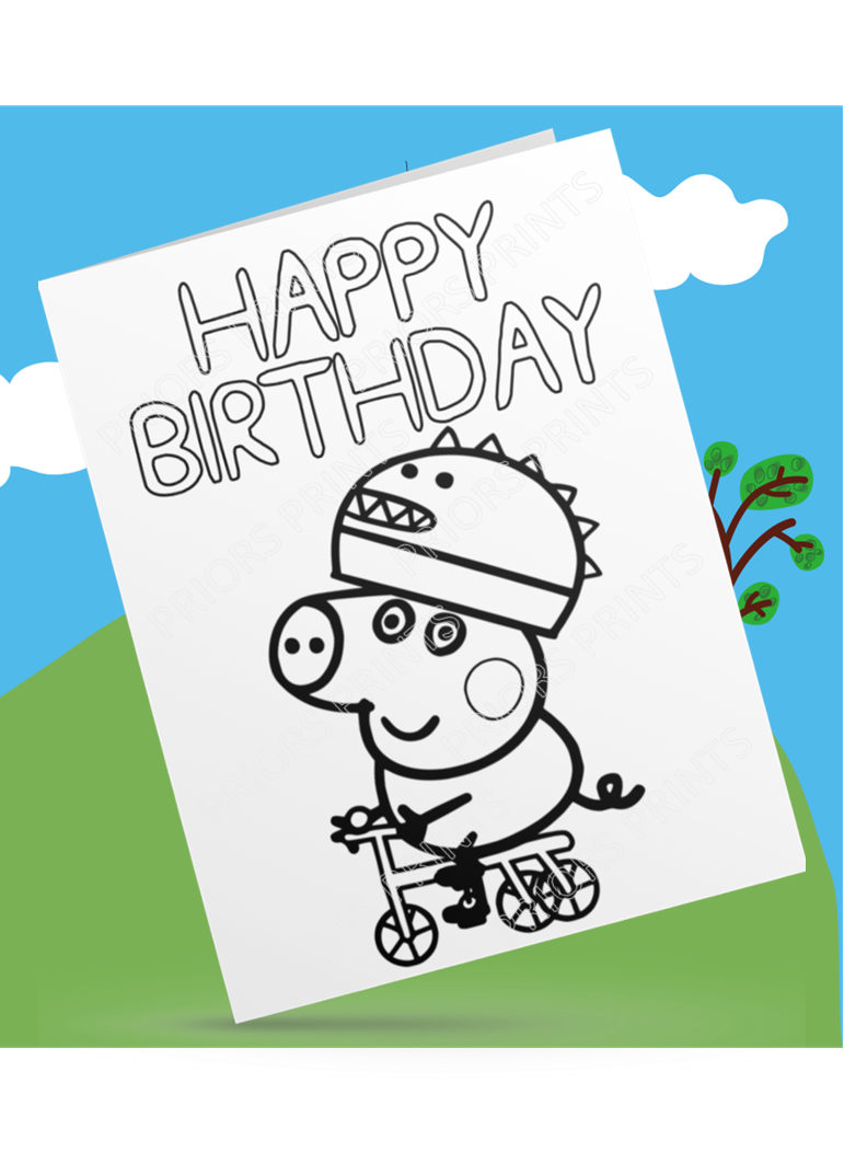 Peppa Pig- Colour Your Own Birthday Card