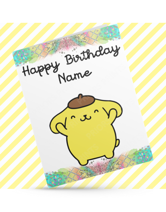 Pompompuri Personalised Birthday Card (Sanrio- Hello Kitty & Friends)
