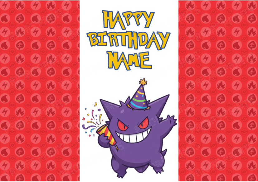 Pokemon Personalised Birthday Chocolate Bar Wrapper