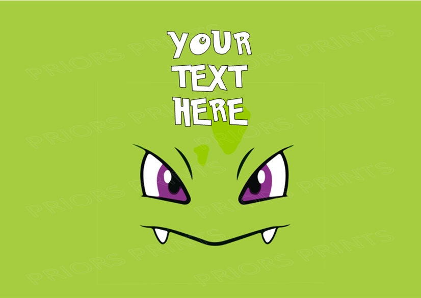 Pokemon Face Chocolate Bar Wrappers- To add own Text