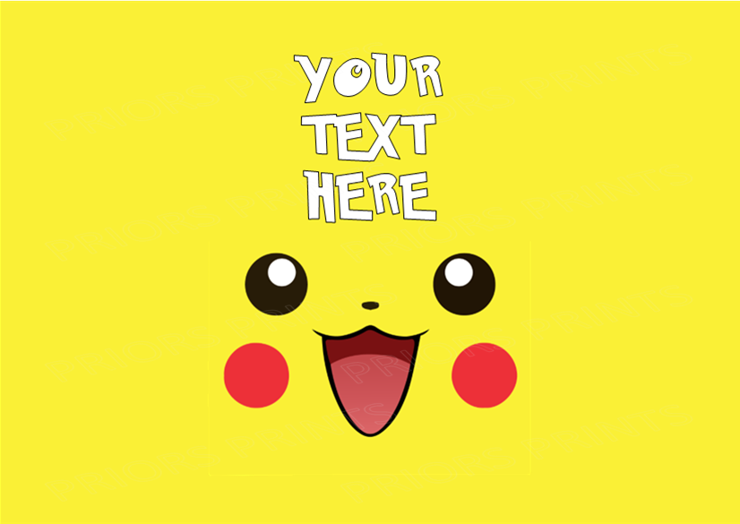 Pokemon Face Chocolate Bar Wrappers- To add own Text