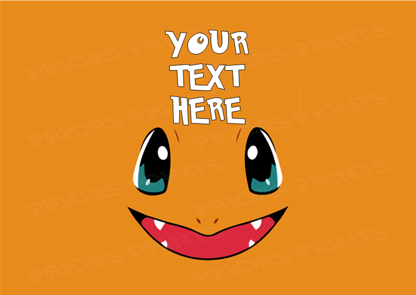 Pokemon Face Chocolate Bar Wrappers- To add own Text